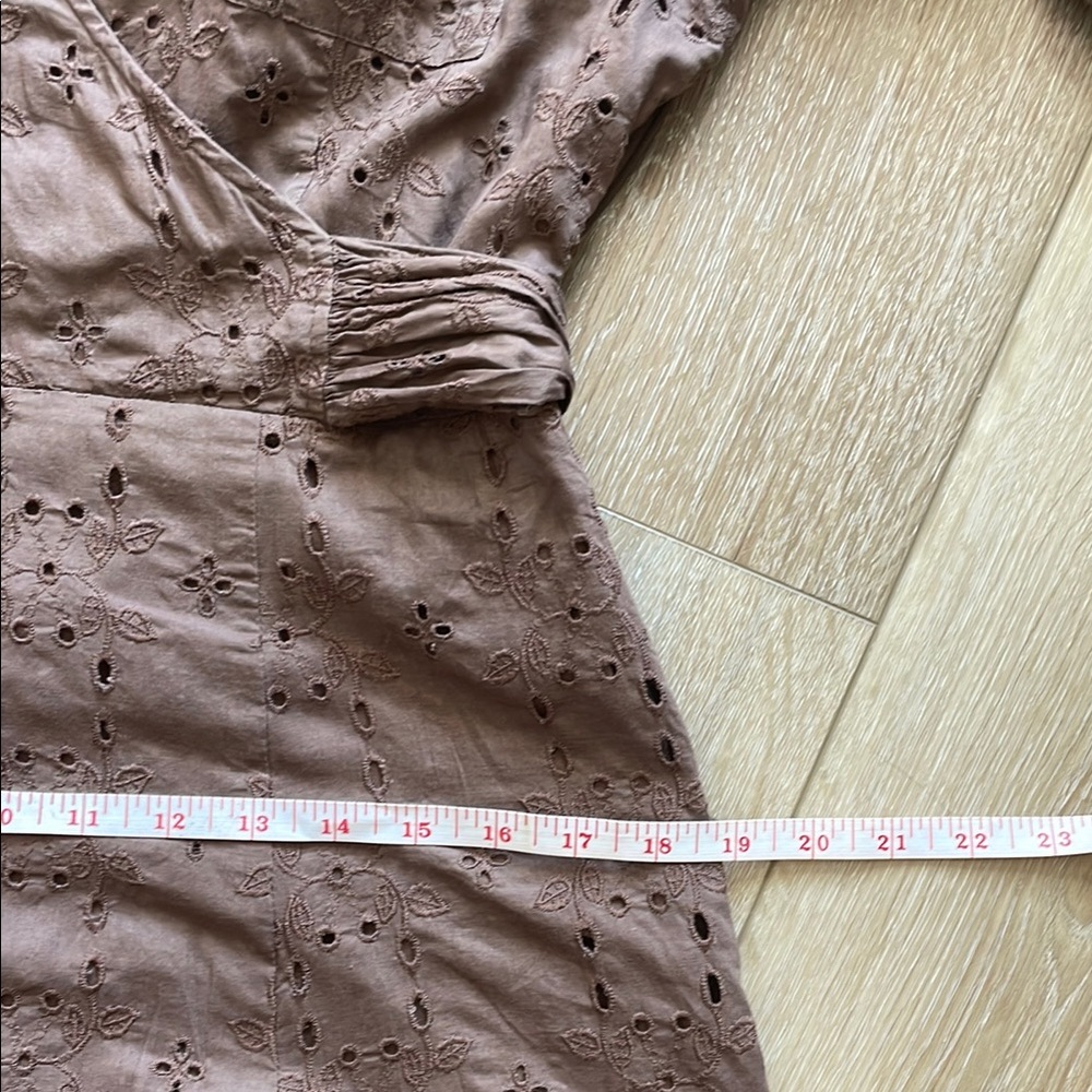 CAbi Faux Wrap Dress Floral Brown Sz 6 - Picture 10 of 13